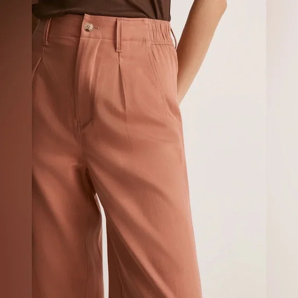 Madewell Neale Straight-Leg Drapeweave Pants 8 rose pink loose casual career - Picture 5 of 14